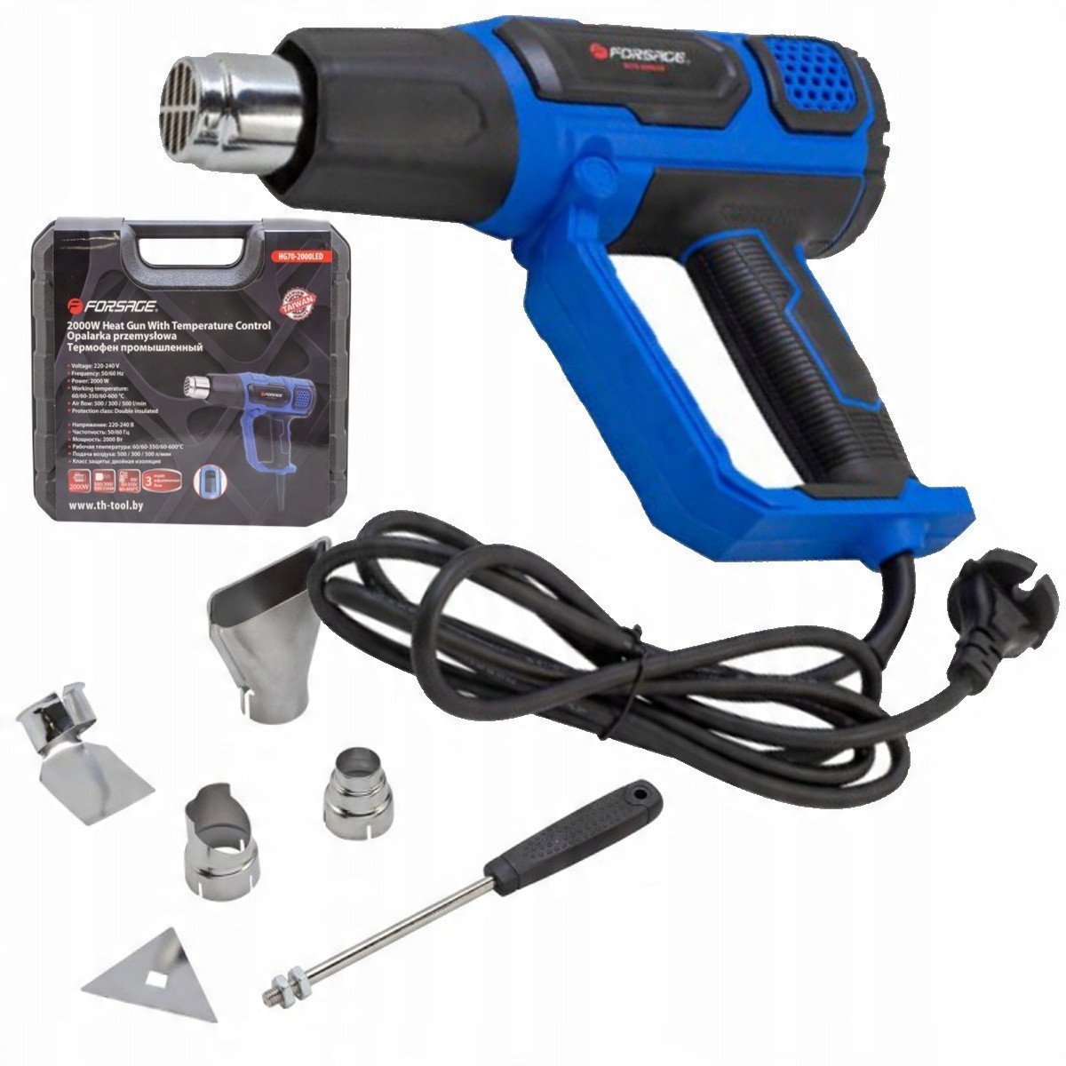 Opalarka elektryczna z dyszami (230V, 50/60Hz, 2000W, 60/350/600stopni, 50/300/500l/min)