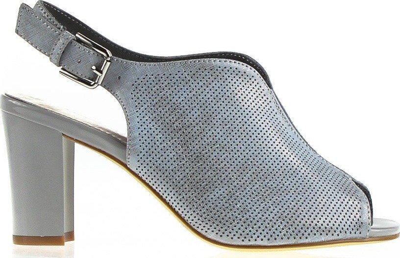 Sergio Leone Połyskujące damskie szare sandały na obcasie Sergio Leone-37
