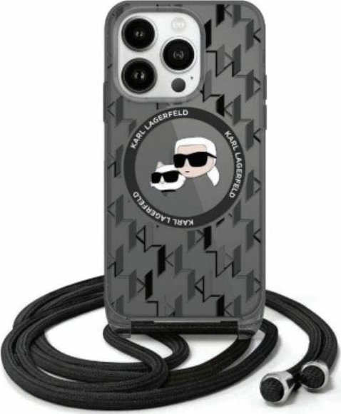 Karl Lagerfeld Karl Lagerfeld KLHMP16LHCKCKLCK iPhone 16 Pro 6.3" czarny/black hardcase IML Crossbody Monogram Karl & Choupette Head MagSafe