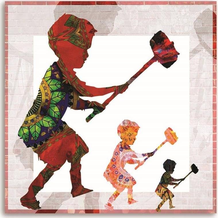 CaroGroup OBRAZ NA PŁÓTNIE Banksy Mural Street art 60x60