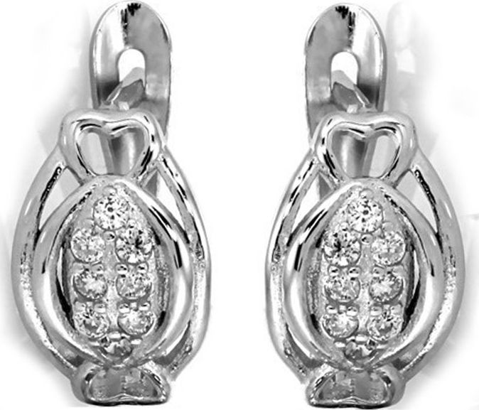 Lovrin 925 SREBRNE KOLCZYKI RYBKI Z CYRKONIAMI NA PREZENT