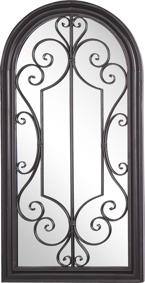 Beliani Metalowe lustro ścienne okno 50 x 98 cm czarne CAMPEL!