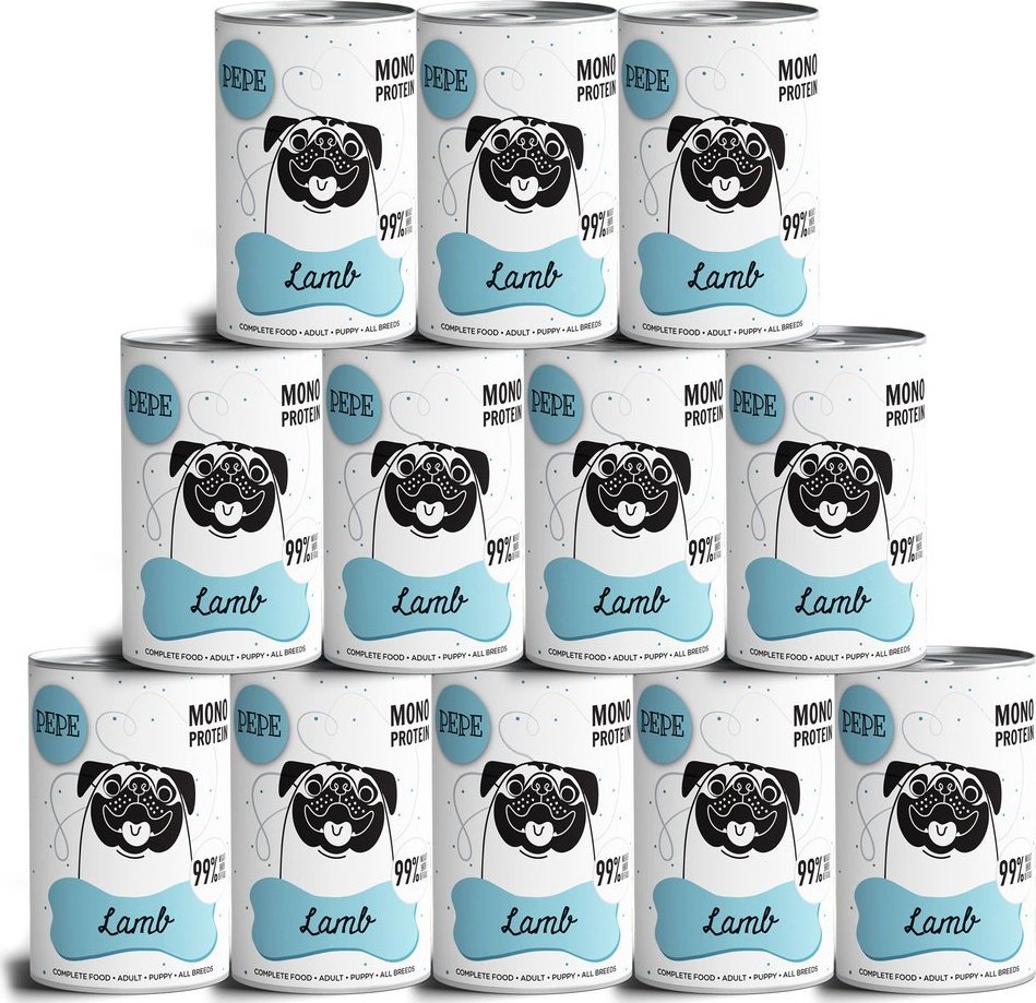 Paka Zwierzaka PEPE MONO PROTEIN Lamb (jagnięcina) 12x400g