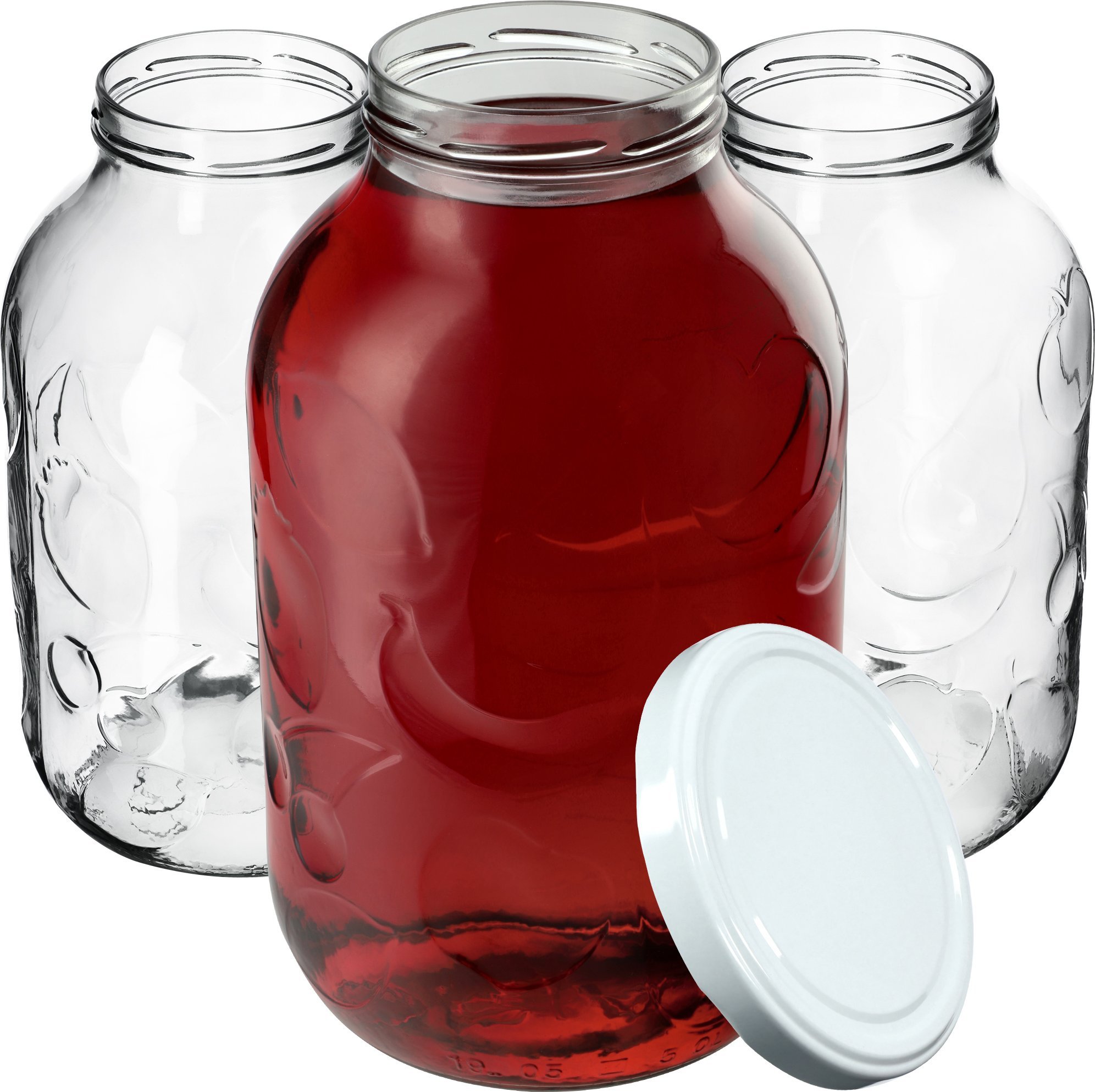 KADAX Słój Alen 5000ml 100mm + wieczka białe 6szt