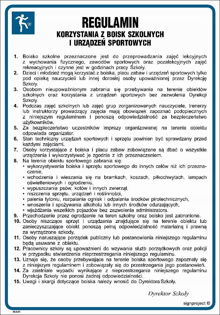 Mój dom Regulamin Korzystania Z Boisk Szkolnych I Urządzeń Libres Polska Sp Iaa42_245X350_Hn 5904937346239