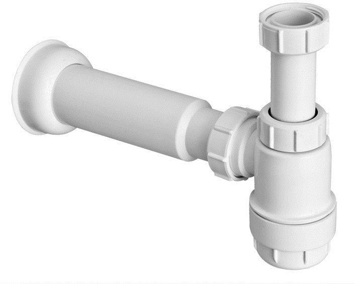 Syfon McAlpine butelkowy 5/4" DN50 niski biały (HC2-50)