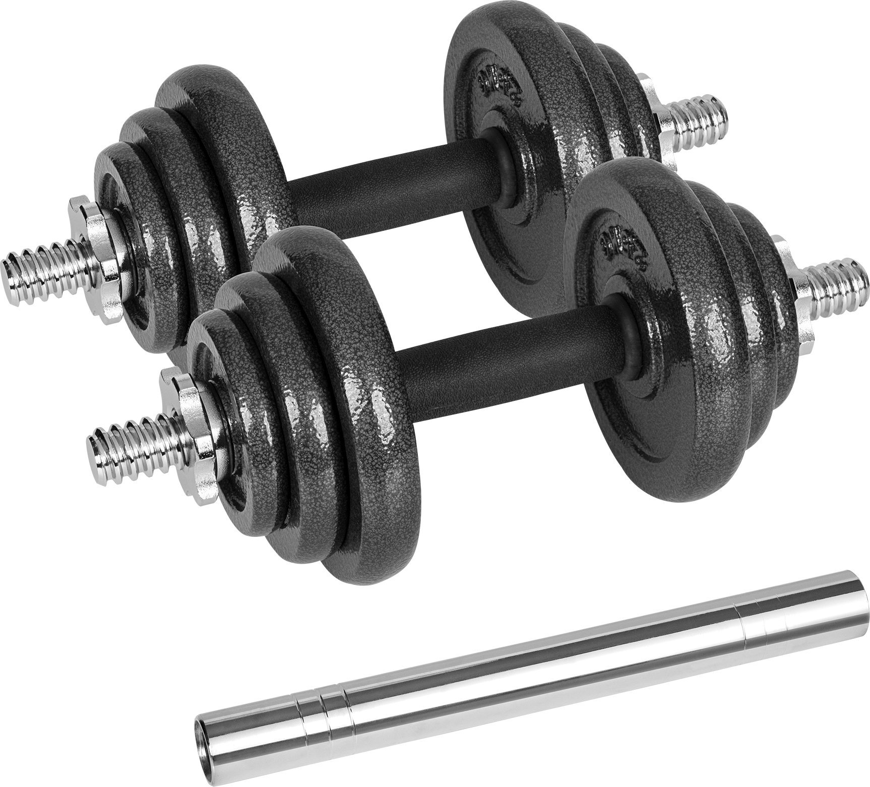 Hantle żeliwne regulowane w walizce z gryfem, zestaw 20kg REBEL ACTIVE