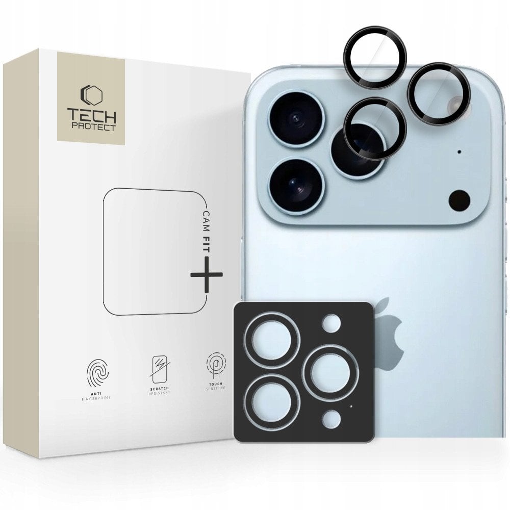 Osłona aparatu Tech-Protect Camring Fit+ do Apple iPhone 14 Pro / 14 Pro Max / 15 Pro / 15 Pro Max / 16 Pro / 16 Pro Max / 17 Pro / 17 Pro Max Black