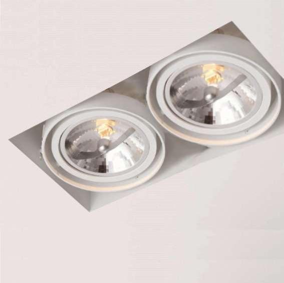 Shilo Spot LAMPA sufitowa KOMORO 7328 Shilo prostokątna OPRAWA podtynkowa OCZKO regulowane do zabudowy WPUST biały