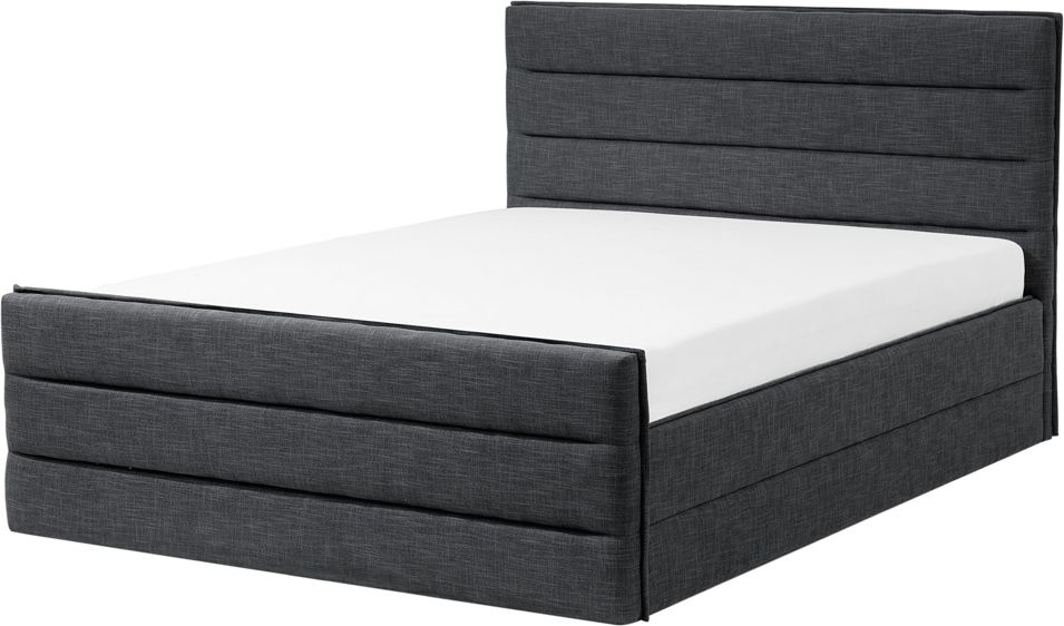 Beliani Łóżko tapicerowane 160 x 200 cm ciemnoszare VALBONNE