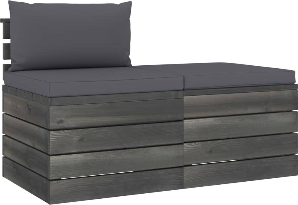 vidaXL 2-cz. zestaw mebli z palet do ogrodu, z poduszkami, sosna