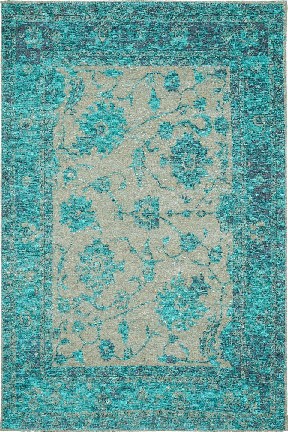 Benuta Dywan tkany na płasko FRENCIE kolor turkusowy styl ornament 100x160 benuta