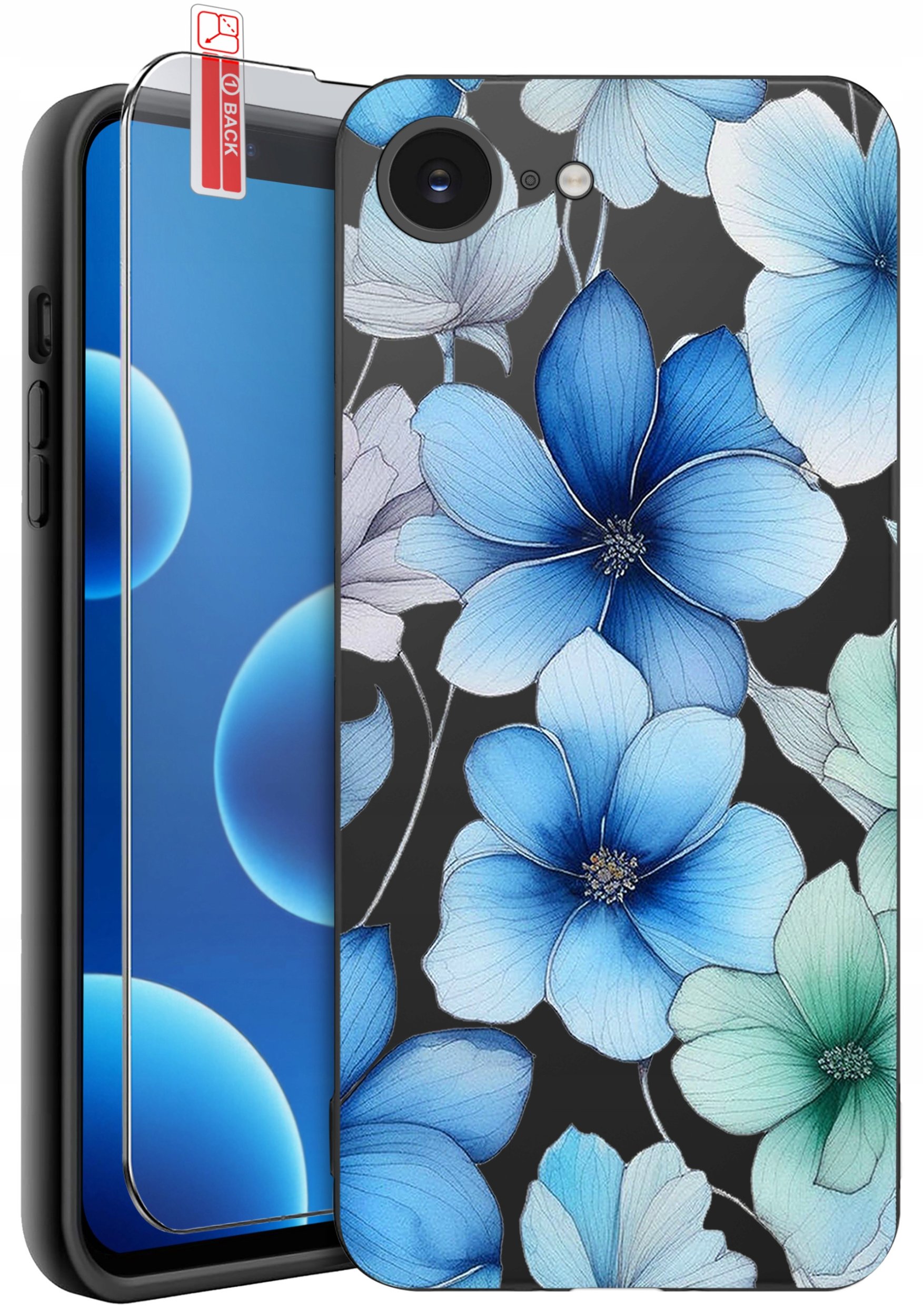 ETUI do iPhone 16e | WZORY | SILIKONOWE MATT CASE + SZKŁO 9H