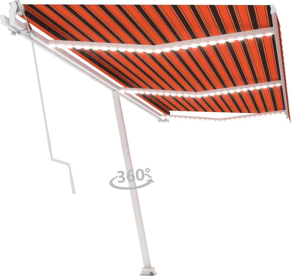 vidaXL Automatycznie zwijana markiza, LED i czujnik wiatru, 600x300 cm