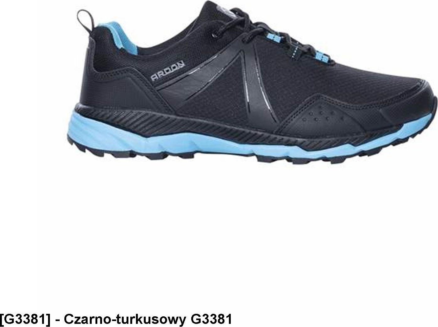 Ardon ARDONWINNER - lekki półbut tekstylny w sportowej stylistyce white, tkanina typu MESH, oddychająca podszewka, - Czarno-turkusowy G3381 40