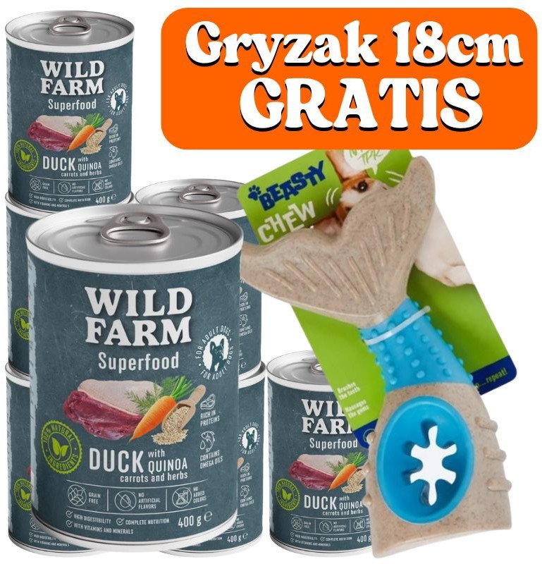 WILD FARM Superfood Duck 6x400g bezzbożowa karma dla psa