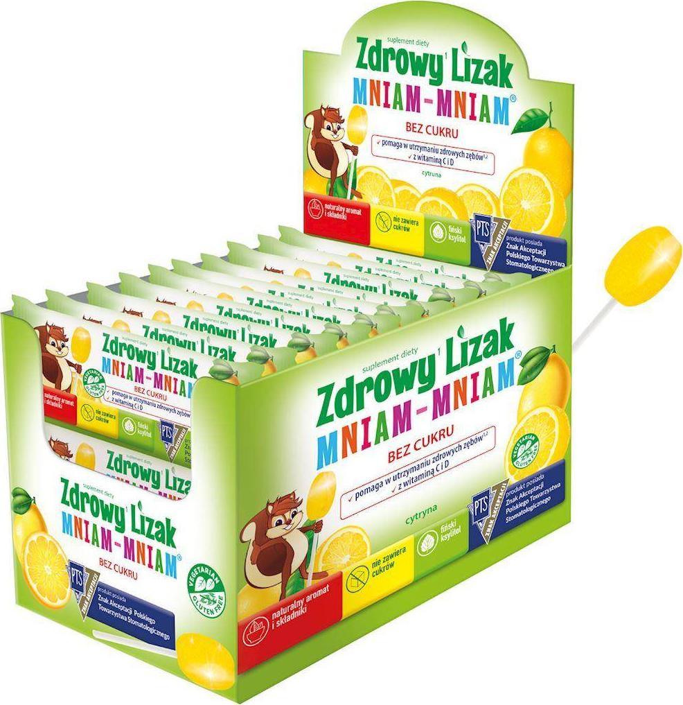 STARPHARMA Zdrowy lizak CYTRYNA Mniam-Mniam bez cukru display 40 szt STARPHARMA