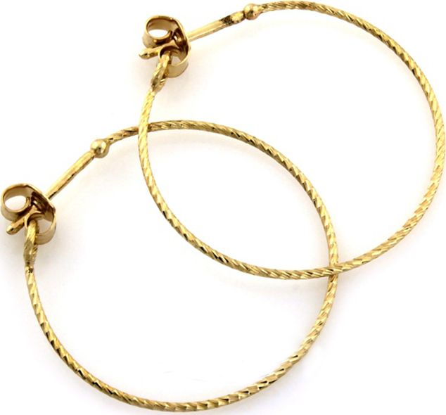 Lovrin Złote kolczyki 585 duże klasyczne koła 1,20 g