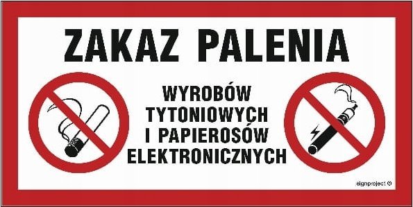 Mój dom Zakaz Palenia I Papierosów Elektronicznych Tabliczka 400X200 Pcv Przylepce Libres Polska Sp Nc123_400X200_Pn 5904937413368