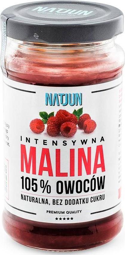 Natjun Konfitura malina bez dodatku cukru 125% owoców Natjun, 240g