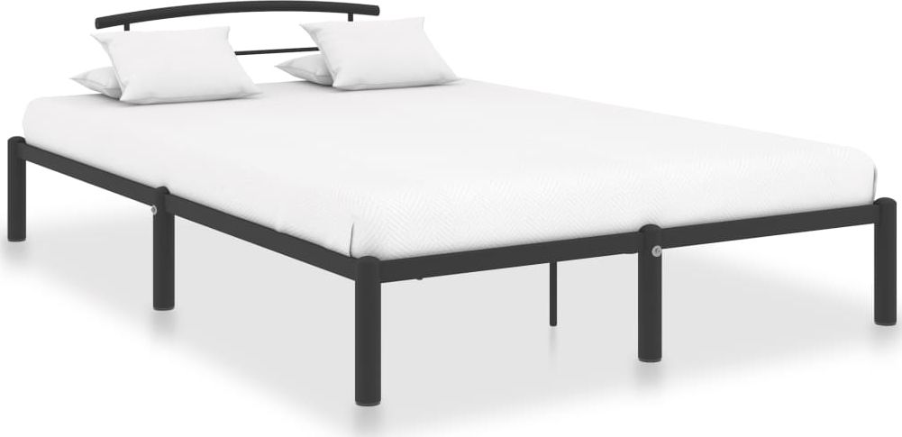vidaXL Rama łóżka, czarna, metalowa, 140 x 200 cm
