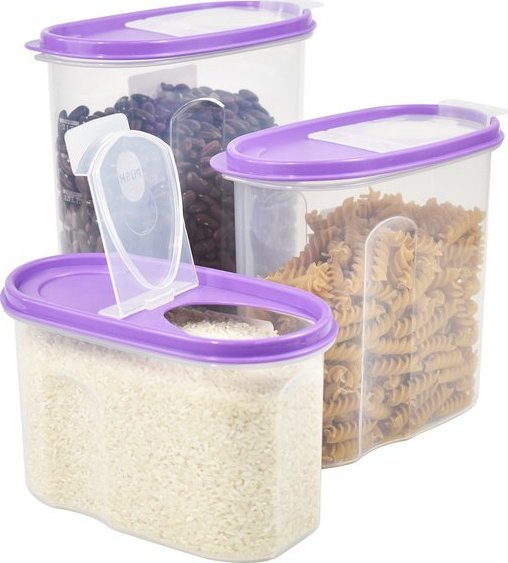 Ucsan Plastik Pojemniki na produkty sypkie mix 3 szt Ucsan Lock&Fit bez BPA