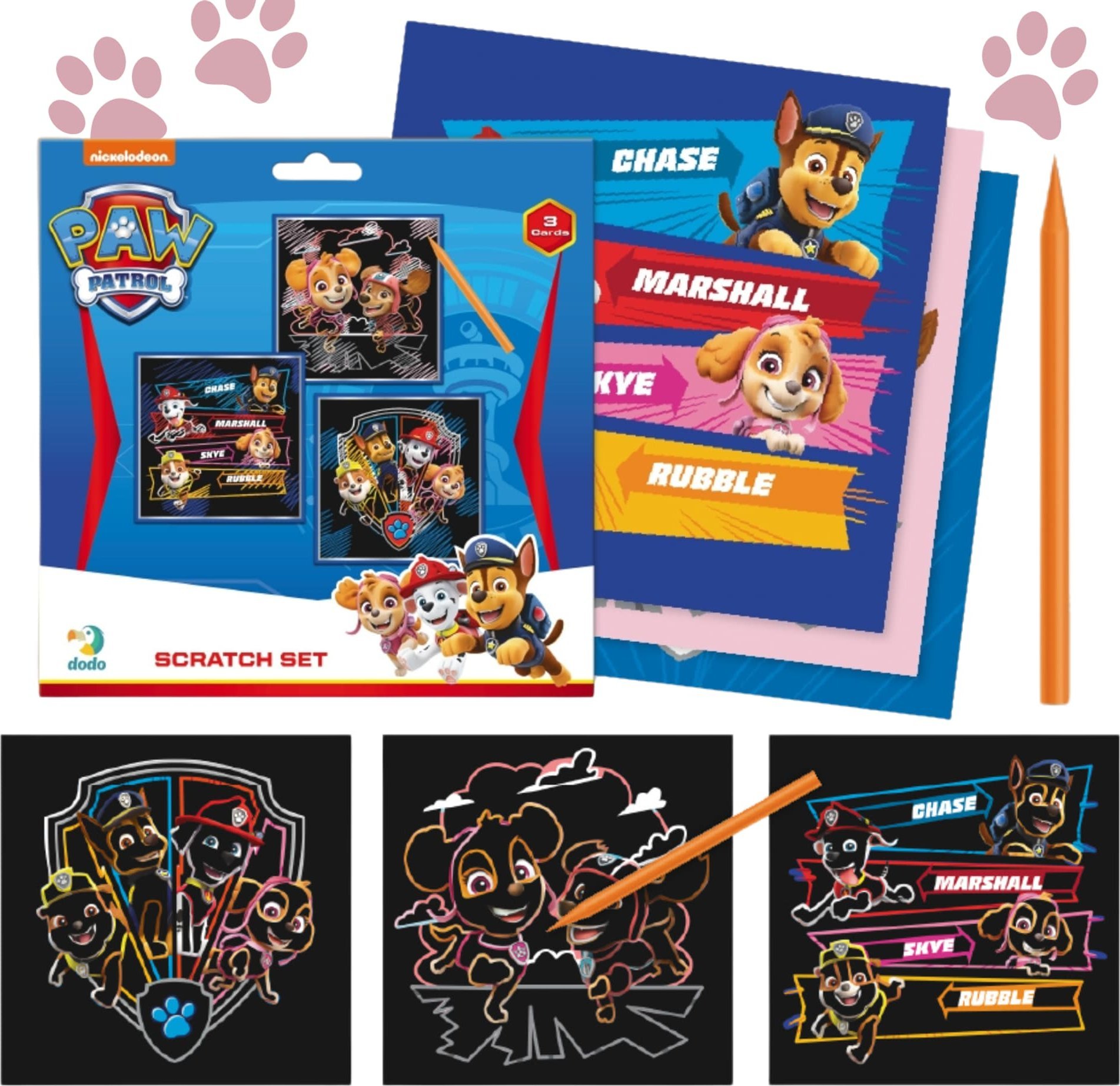 Dodo ZDRAPKA ARTYSTYCZNA PSI PATROL ZESTAW DO MALOWANIA METODĄ SCRATCH
