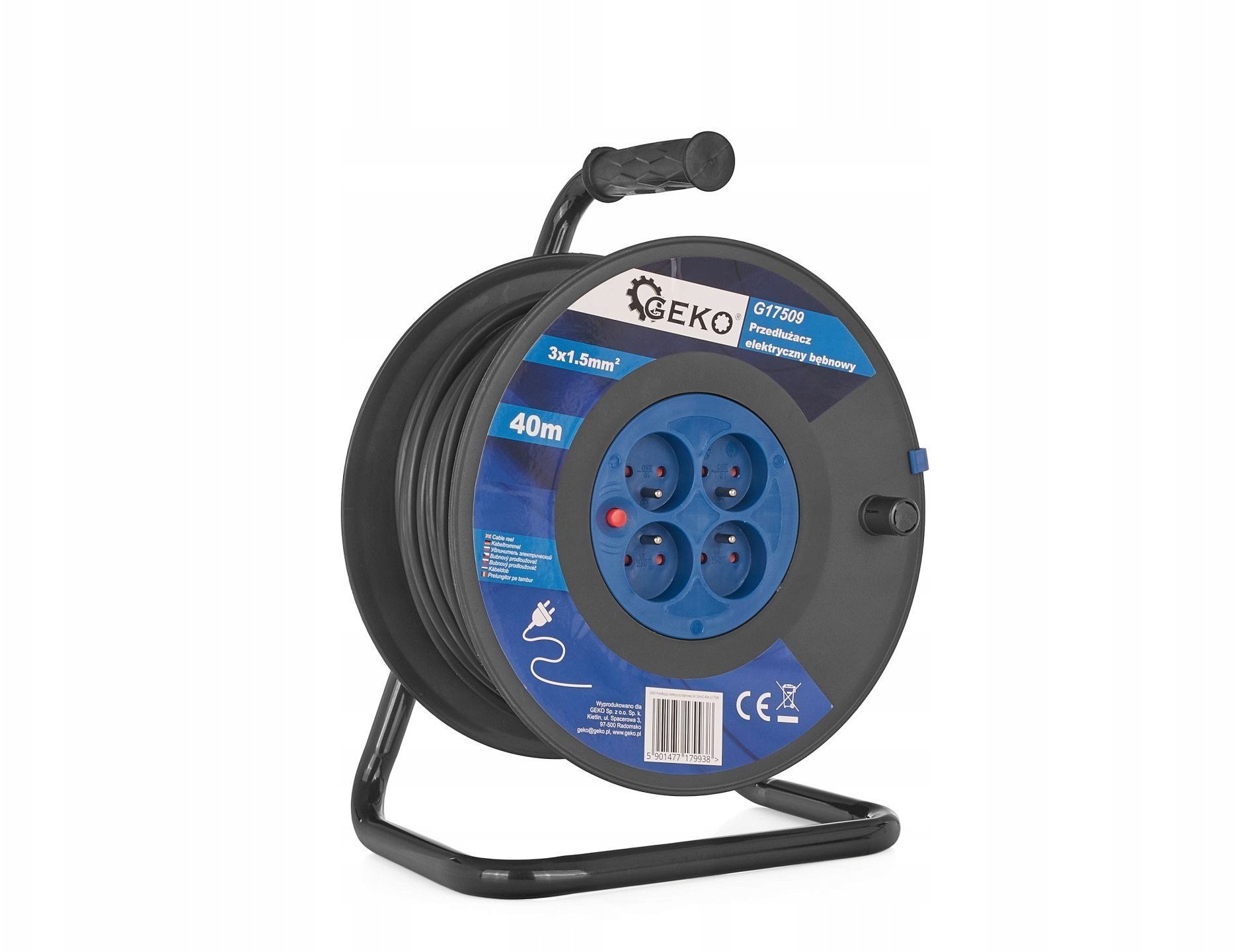 Przedłużacz elektryczny bębnowy 3x1.5mm2 40m (1)