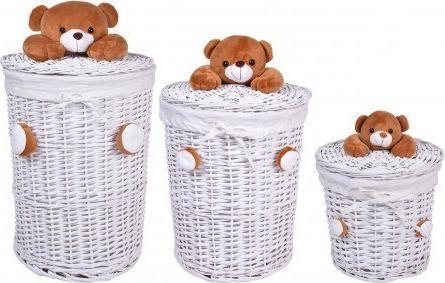 DWM ZESTAW KOSZY WIKLINOWYCH MIŚ 15L 40L 75L