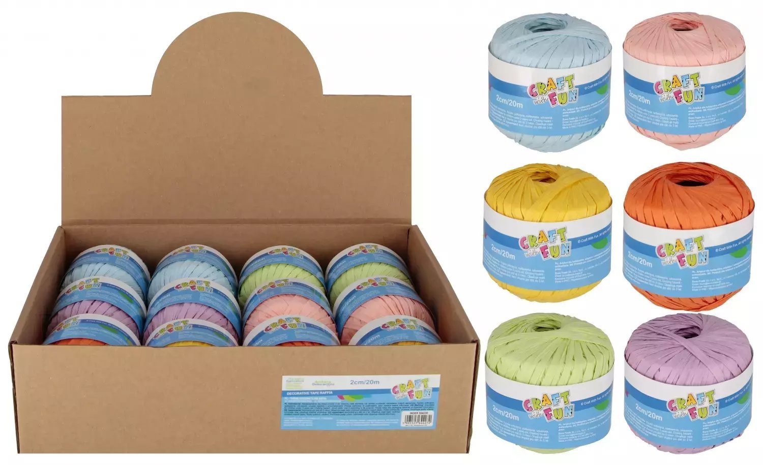 OZDOBA DEK RAFIA 20M MIX SZPUL PASTE 12/14