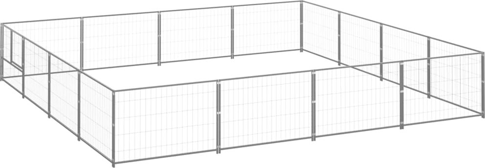 vidaXL Kojec dla psa, srebrny, 16 m, stalowy