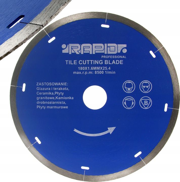 Mar-Pol tarcza diamentowa pełna 180x1,6x25,4mm Rapid (MZ08715)