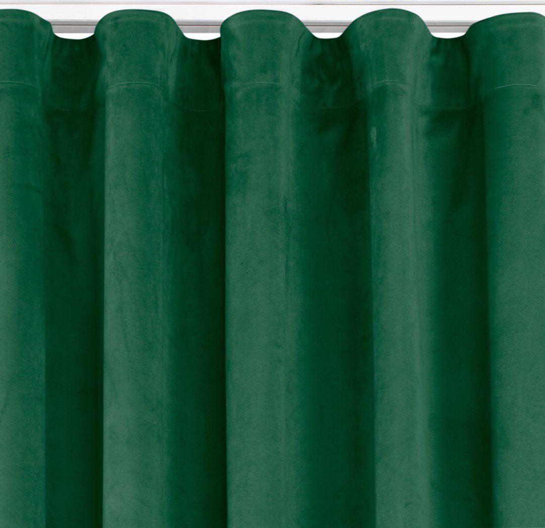 Homede Homede Zasłona VILA velvetowa na taśmie wave 265x175 butelkowa zieleń