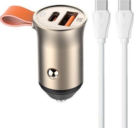 Ładowarka LDNIO Ładowarka samochodowa LDNIO C509Q USB, USB-C 30W + kabel USB-C - USB-C