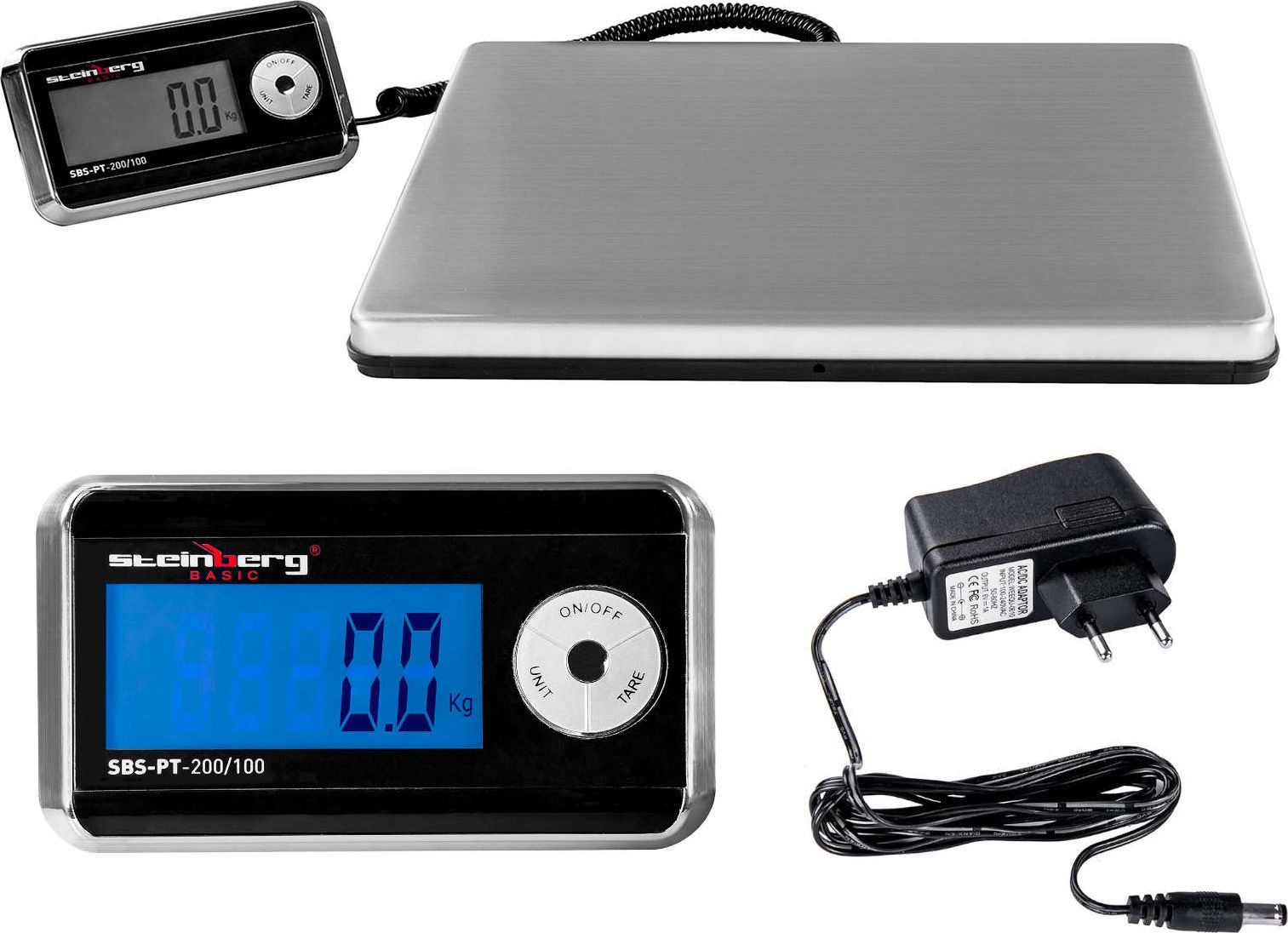 Steinberg Waga platformowa pocztowa do paczek SBS-PT-200/100 do 200kg / 100g
