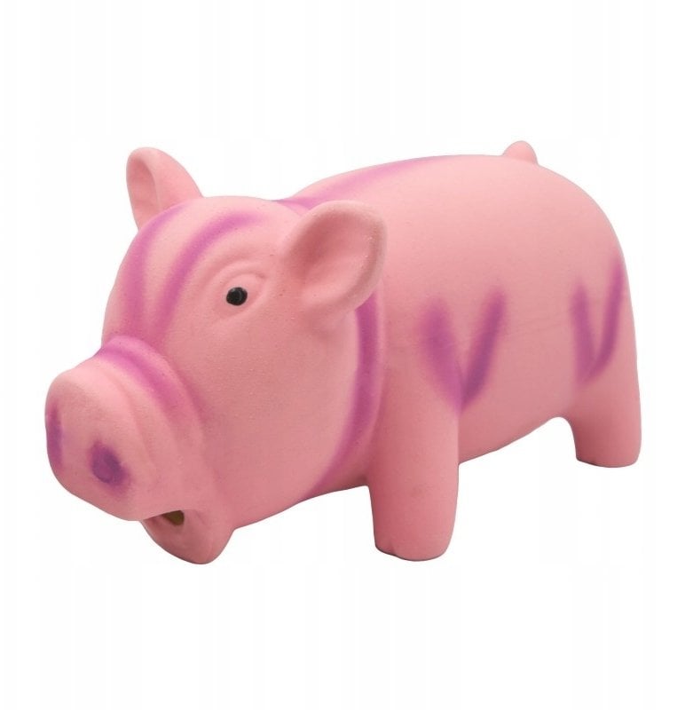 Świnka, zabawka dla psa, latex, różowa, z dźwiękiem, 15cm