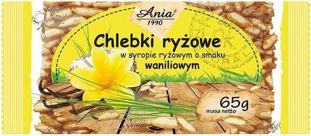 Ania Chlebki ryżowe o smaku waniliowym 65 g
