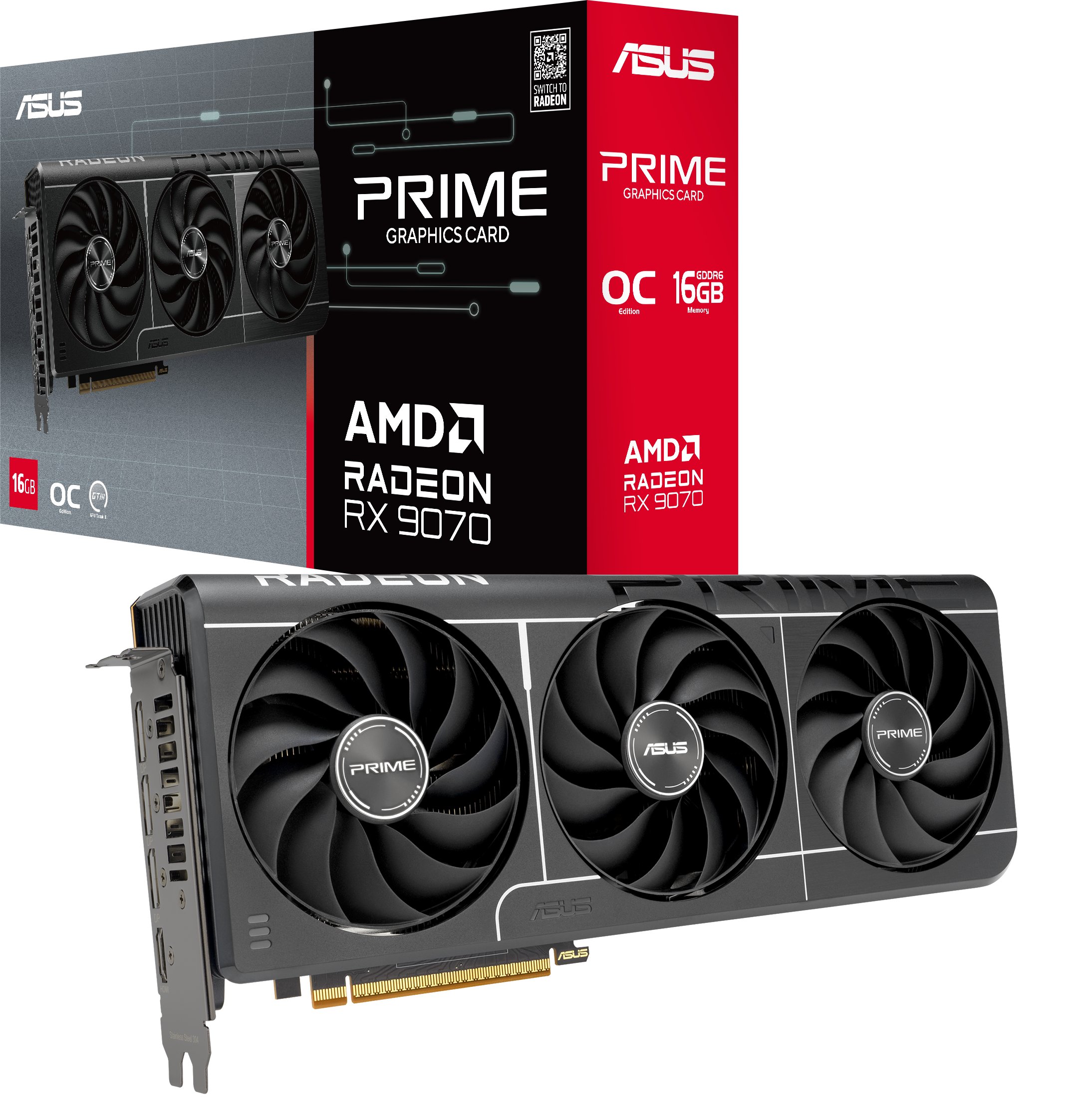 Karta graficzna Asus Prime Radeon RX 9070 OC EVO 16GB GDDR6 (PRIME-RX9070-O16G-EVO)