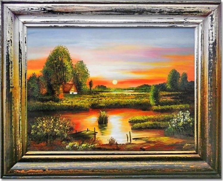 GO-BI Obraz "Pejzaz tradycyjny" - olejny, ręcznie malowany 39x49cm