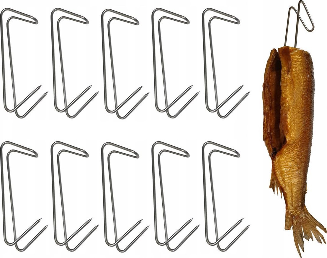 Grillpal Haki Do Wędzenia RYB 18 cm Wędzarnicze INOX 10 sztuk