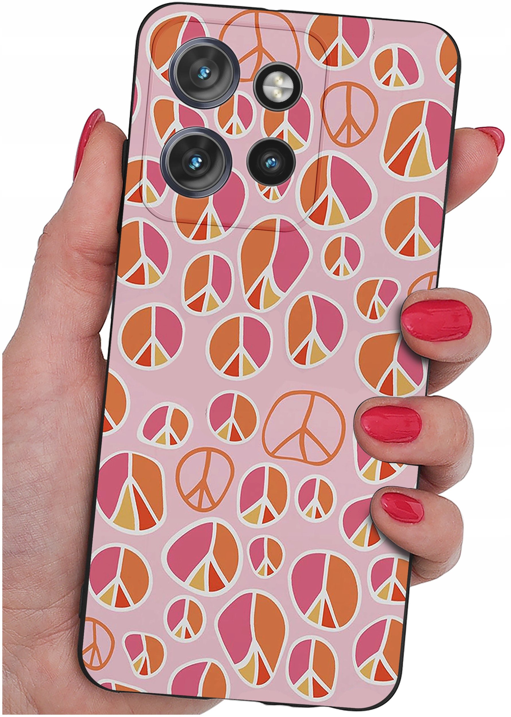 Etui do Motorola Moto EDGE 50 Neo WZORY |SILIKONOWE MATT CASE + SZKŁO 9H