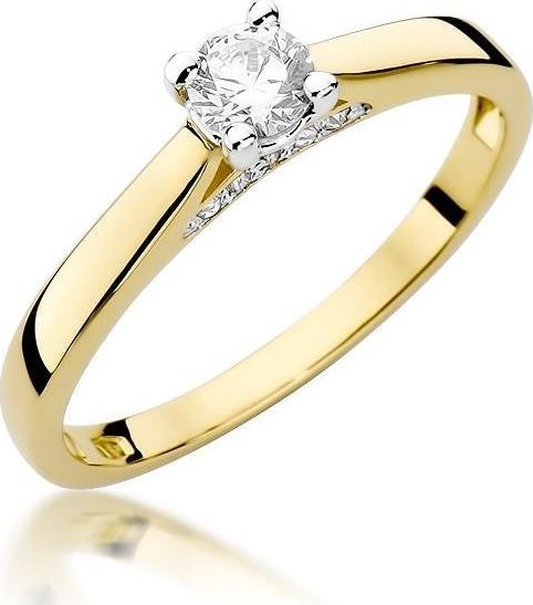 Best Diamonds złoty pierścionek z brylantem 0.21ct 15