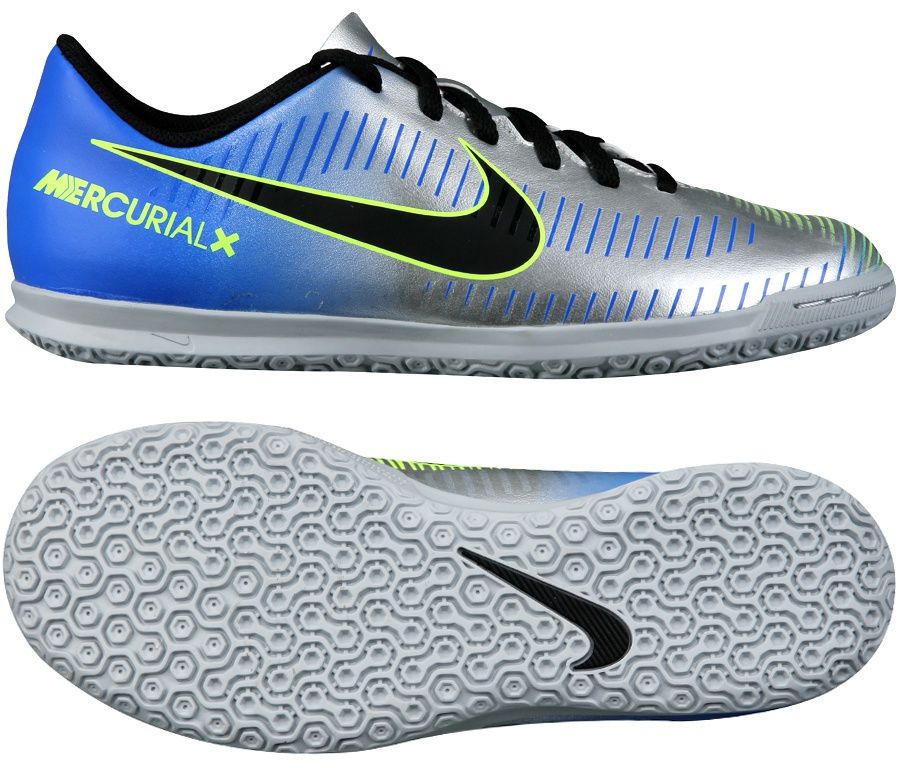 Nike Buty juniorskie JR MercurialX Vortex III IC Neymar niebiesko-srebrne r. 30 (921495 407)