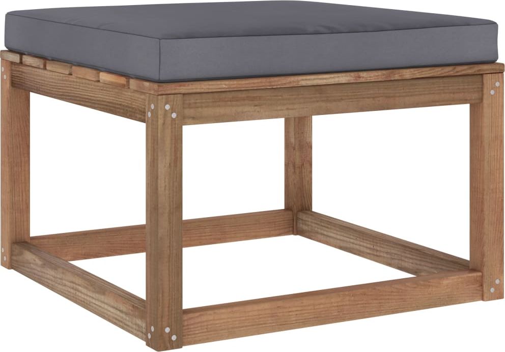 vidaXL Podnóżek ogrodowy z antracytową poduszką