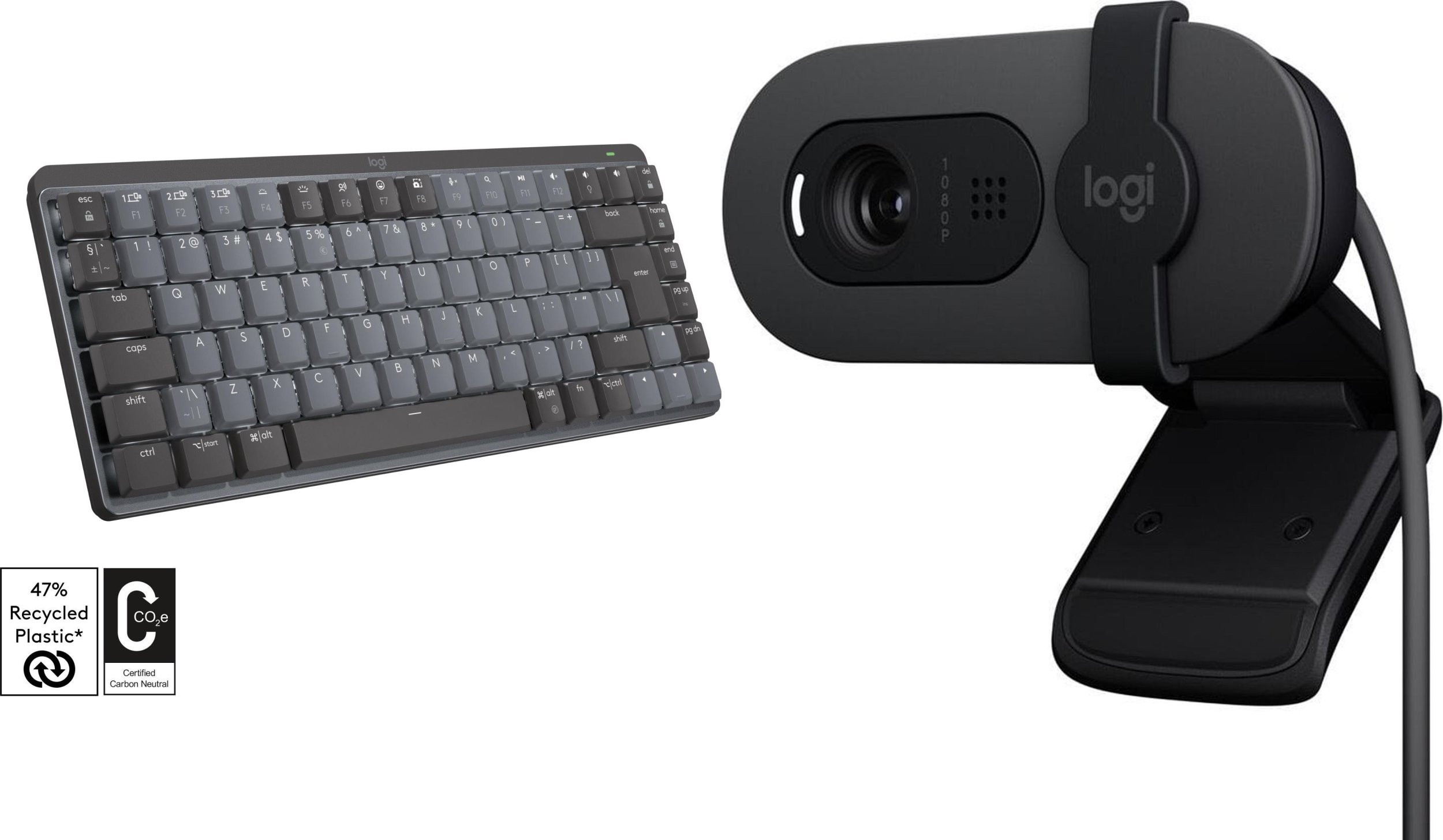 Klawiatura Logitech MX Mechanical Mini (920-010780) + Brio 100 (960-001585)