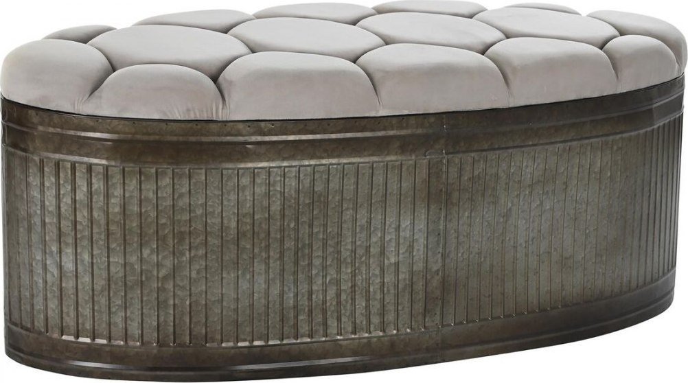 DKD Home Decor Taboret DKD Home Decor Beżowy Metal Poliester Ceimnobrązowy (121 x 44 x 47,5 cm)