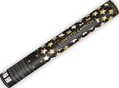 Party Deco Tuba strzelająca konfetti, złote gwiazdki, 40 cm uniwersalny