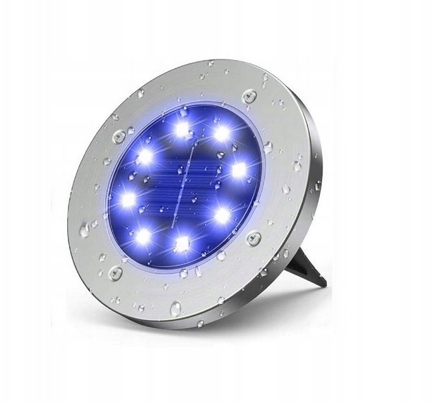 Lampa Lampka Ogrodowa Gruntowa 8 Led Rgb Dysk Disk