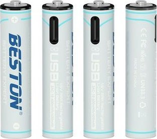 BESTON Baterijos AAA ładowalne z gniazdem USB-C 400mAh Li-Ion 4 vnt.