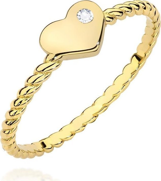 Best Diamonds złoty pierścionek z brylantem 0.03ct 18